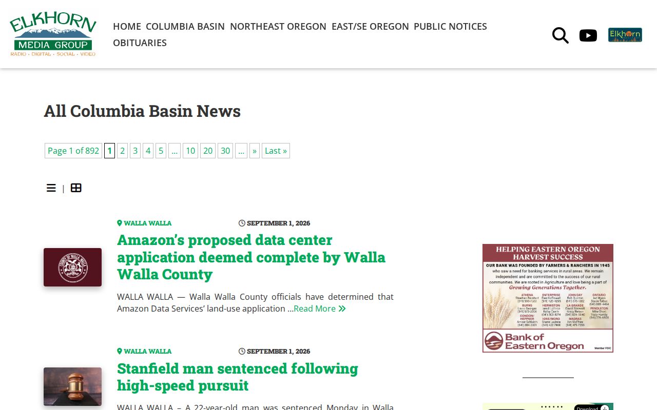 Walla Walla County crime and agency news at Elkhorn Media Group