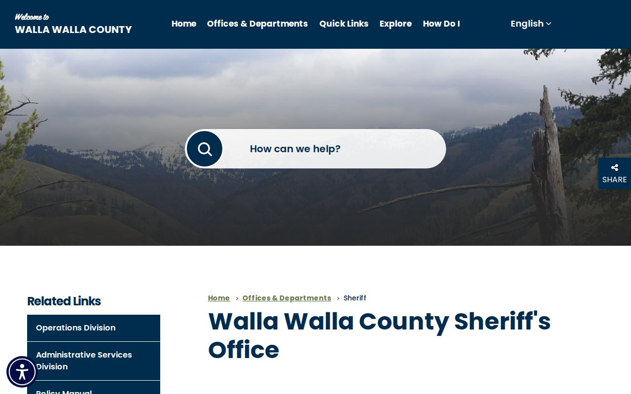 Walla Walla County Sheriff’s Office official warrant-contact source